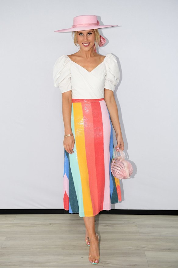 Fashions on the Field winner Crystal Kimber at Everest race day.