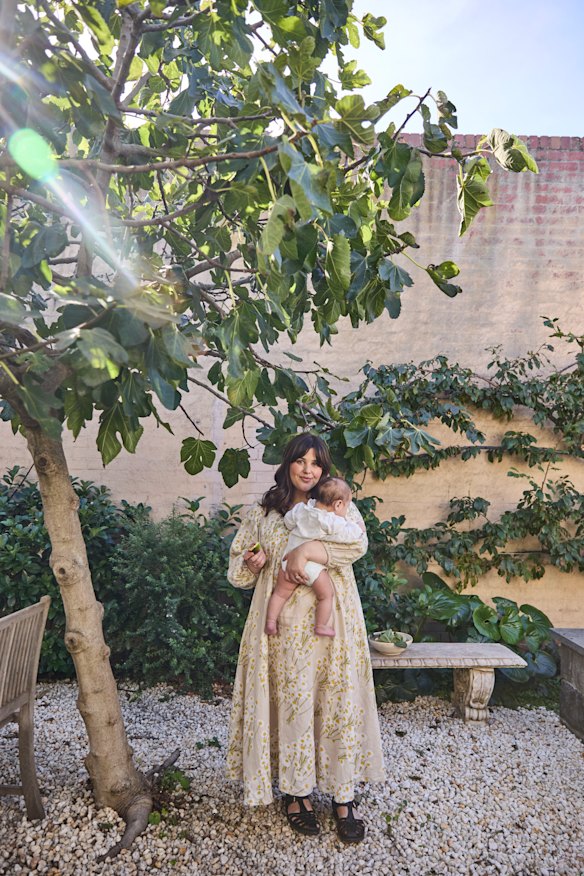 Busuttil Nishimura with baby Mikoto in a photo from Simple Pleasures.