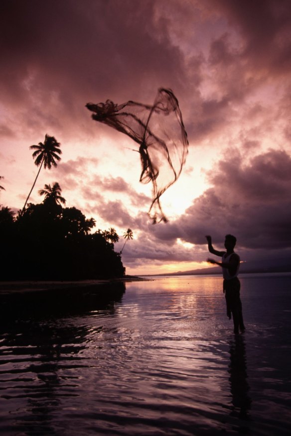 The Samoan coastline.