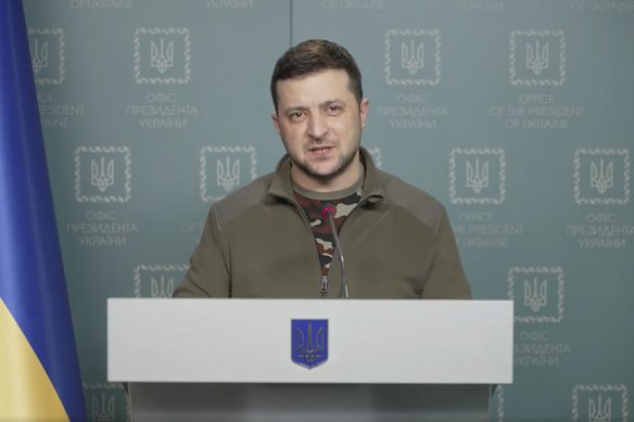 President Volodymyr Zelensky continues to press the west for more support via video.
