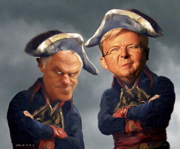 Malcolm Turnbull and Kevin Rudd as Napoleon.