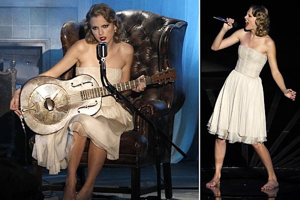 Taylor Swift belts out a number.