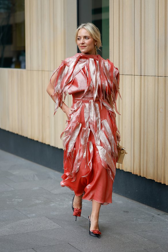 Deborah Symond O’Neil outside the Maticevski show at Australian Fashion Week. 