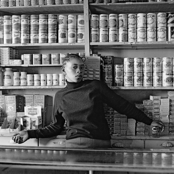 David Goldblatt's "Shop assistant, Orlando West, 1972".