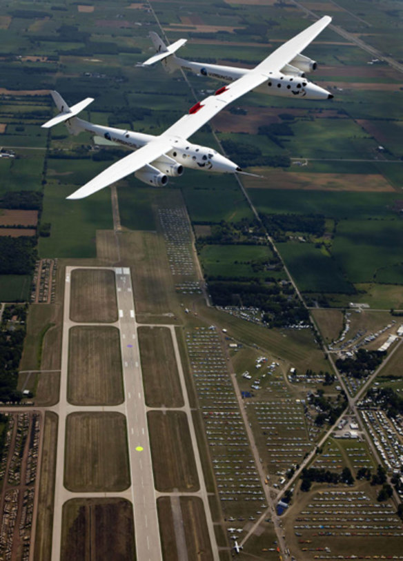 WhiteKnight2, nicknamed Eve, is the largest composite aircraft ever built and will be the aircraft that ferries the first commercial SpaceShip2 aloft for passenger flight to space.