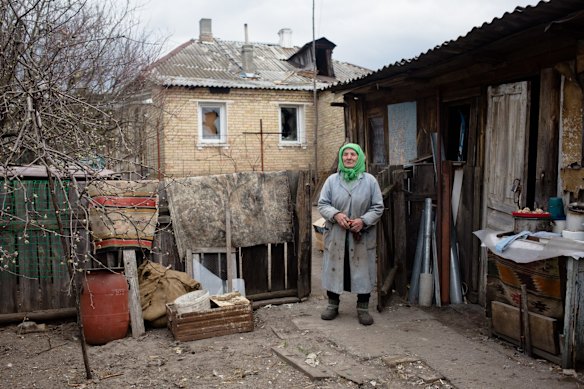  Maria Fomintseva, 80, seen in her backyard in Horenka, Ukraine. 