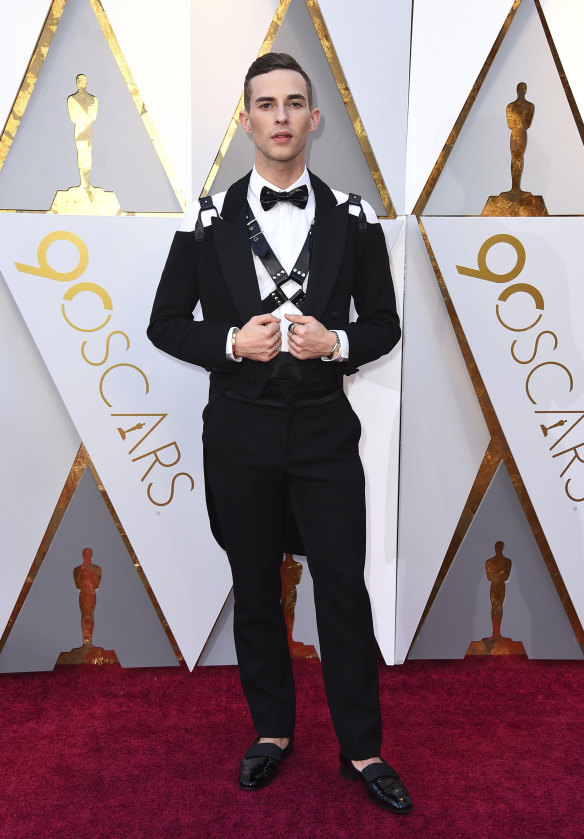 US skater Adam Rippon in custom Jeremy Scott.