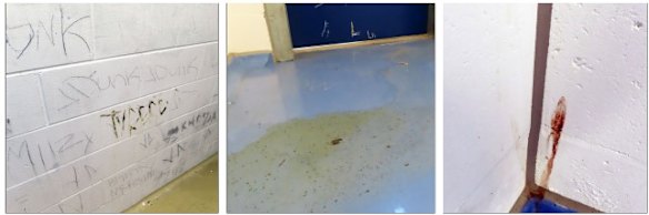 Conditions observed inside separation rooms at Brisbane Youth Detention Centre.