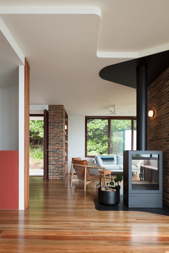 The light-filled interior of Seagrass House.