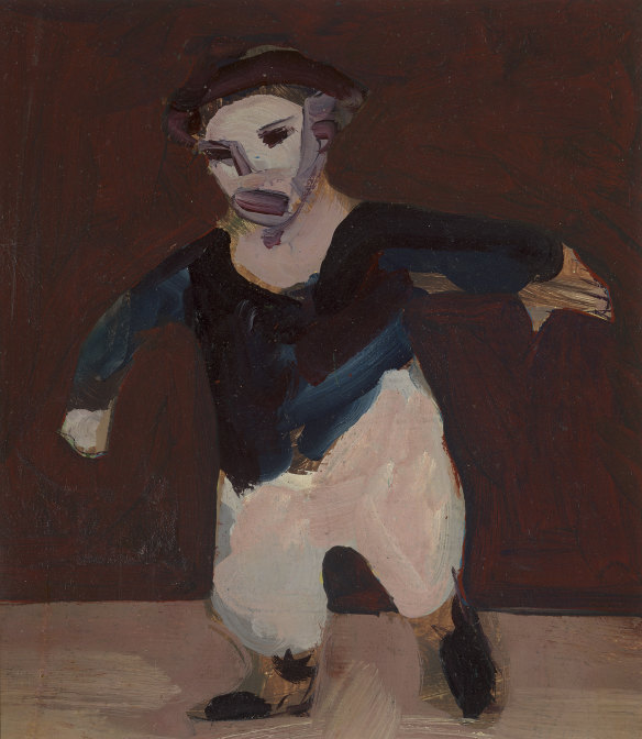 Fred Williams, The clown, 1954-1955, varnished gouache on composition board. © Estate of Fred Williams.