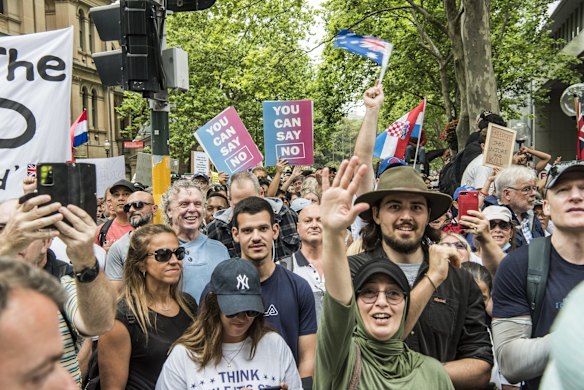 World Wide Rally for Freedom March, in Sydney, against vaccine mandates and various other COVID related health orders.