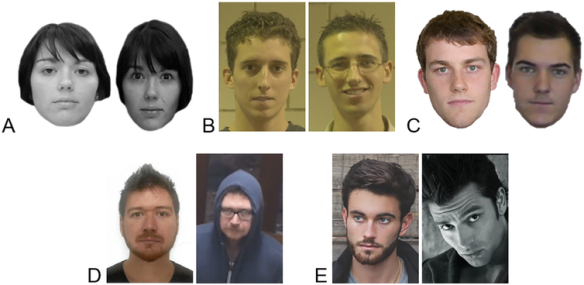 Sample test of face recognition: are the side-by-side images of the same, or different people? Answers are at the bottom.