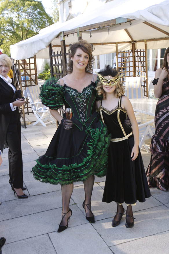 Another royal knees up - Jane Ferguson and daughter Heidi at Princess Beatrice's 21st Birthday party in 2009.