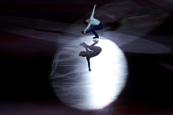 Yuma Kagiyama, of Japan, during the figure skating gala exhibition on day 16 of the Beijing Games.