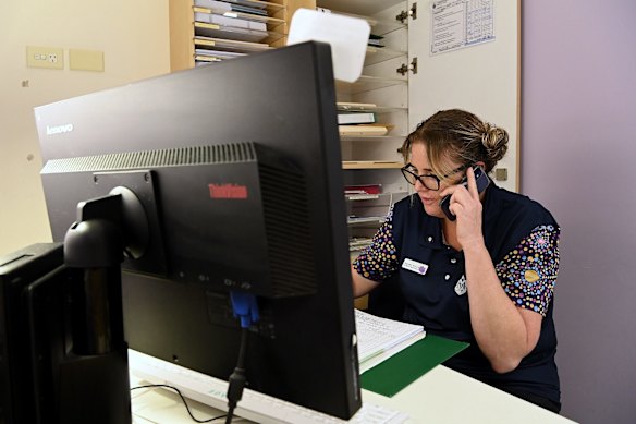 St Vincent's Hospital Incident Disaster Manager Rachel Macfarlane on the Xavier 7 South ward at St Vincent's Hospital in Darlinghurst, Sydney. Rachel is receiving her Pfizer COVID-19 vaccine at RPA's vaccination hub today as one of the frontline health workers.