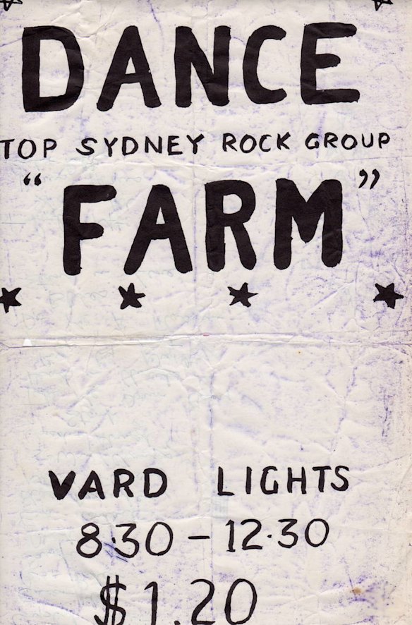 Poster for 'farm',  the band that spawned midnight oil