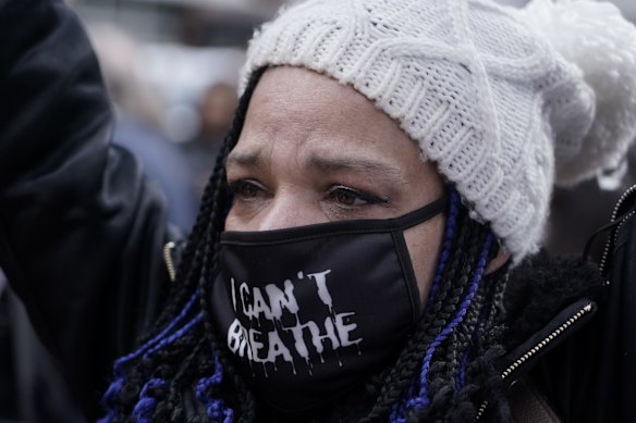 People cheer after a guilty verdict was announced at the trial of former Minneapolis police Officer Derek Chauvin.