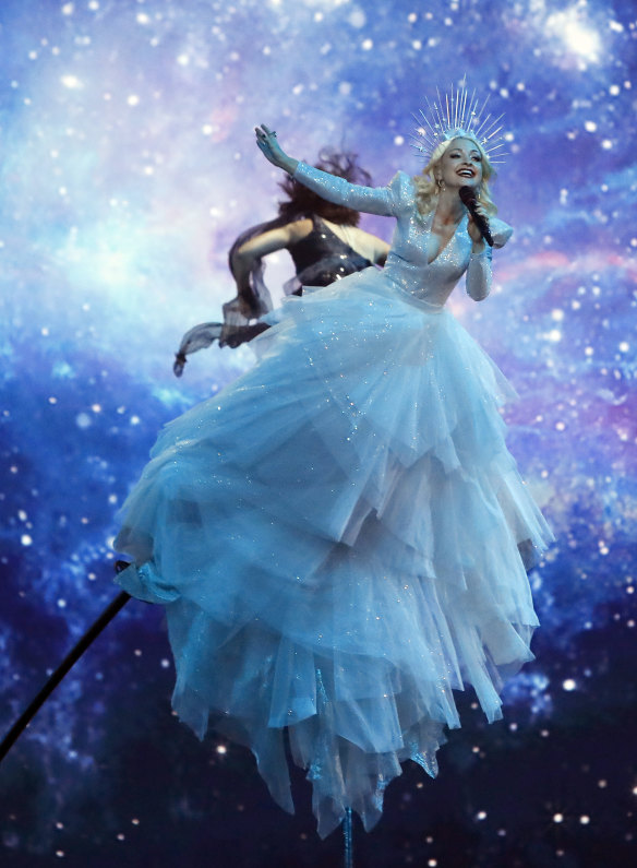 Kate Miller-Heidke performs the song Zero Gravity during the 2019 Eurovision Song Contest grand final in Tel Aviv, Israel in 2019.