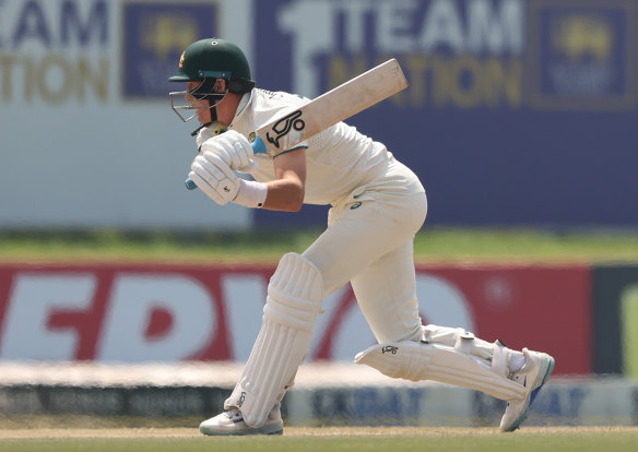 Attack mode: Marnus Labuschagne has had an aggressive intent through this innings. 