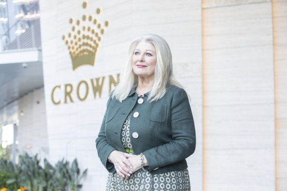 Crown chairman Helen Coonan has been challenged about retaining her position on the gambling company’s board following the revelations of its corporate failings in the Bergin review.