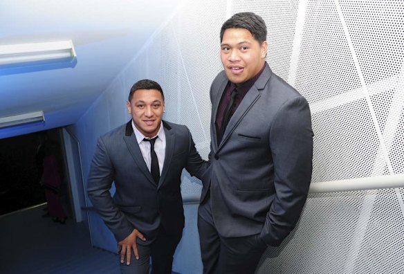Raiders players Josh Papalii and Sam Mataora.