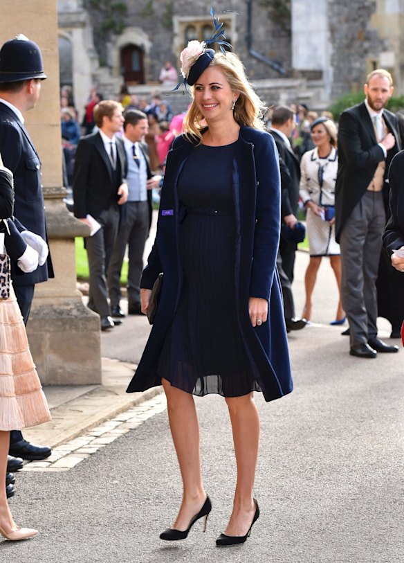 Holly Branson arrives for the wedding of Princess Eugenie of York and Jack Brooksbank.