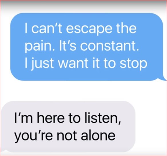 A sample text conversation. 