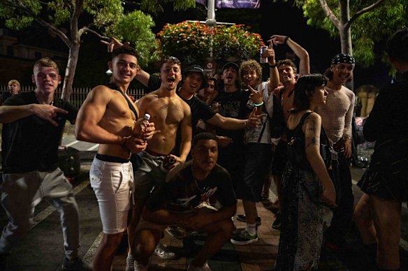 Participants march in the annual Gay and Lesbian Mardi Gras parade at Oxford Street in Sydney.