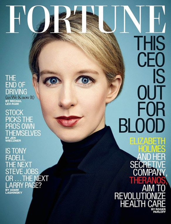 Elizabeth Holmes featured on the cover of “Fortune” magazine in 2014.