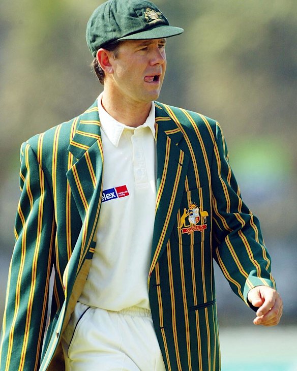 Captaining Australia for the first time in a Test match, Ponting at the coin toss before the first Test between Australia and Sri Lanka in March 2004 in Galle, Sri Lanka.