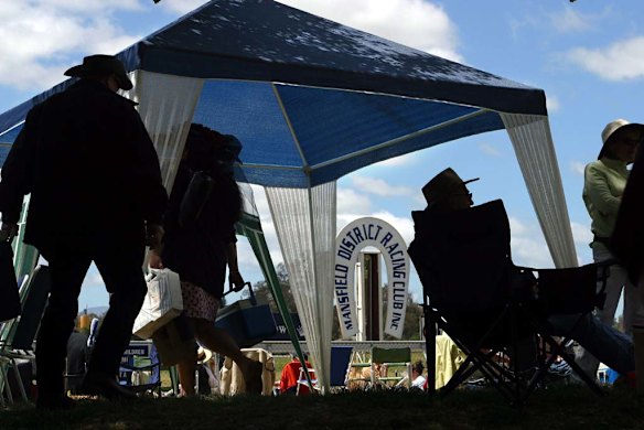 Punters set up at Mansfield.