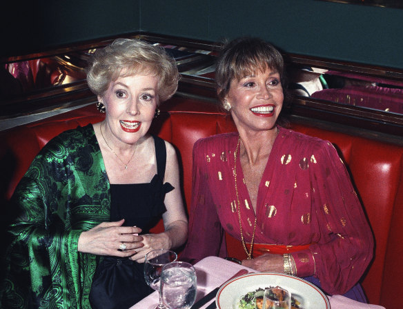 Mary Tyler Moore, right, is joined by Georgia Engel.