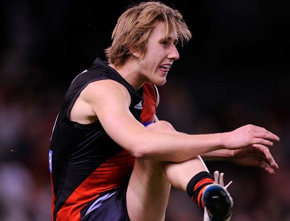 Those were the days: Dyson Heppell as a youngster with the Bombers.