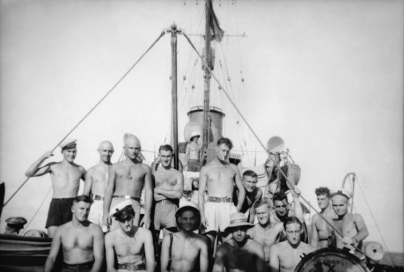 Informal portrait of crew onboard HMAS Armidale. 