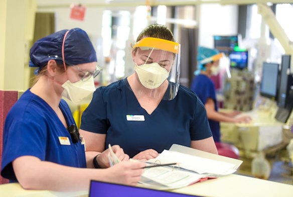 Sunshine Hospital COVID-19 ICU ward.