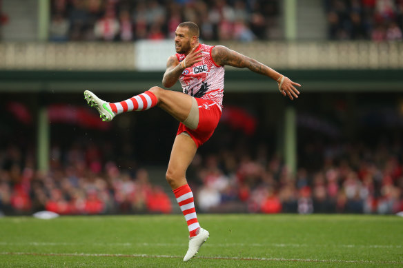 Lance Franklin has never been more accurate in front of goal than in 2021.