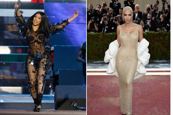 Actor Jameela Jamil has openly criticised stars who have promoted weight loss aids like rapper Cardi B, left, and Kim Kardashian, right.