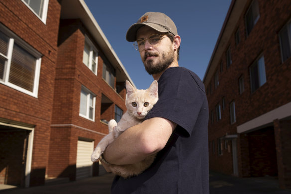 Callum Klein adopted his kitten, Cashew, during the pandemic.