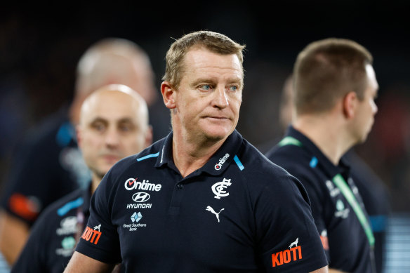 What to do: Michael Voss and his Blues need to find a way to stop opponents from scoring on the rebound.