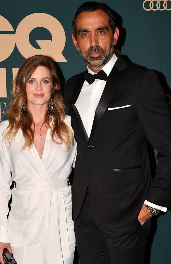 Former Sydney Swans AFL footballer Adam Goodes and his wife Natalie Crocker at the awards night.