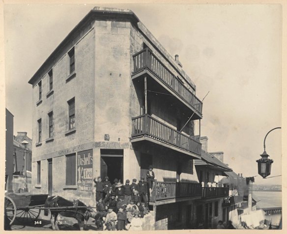 Nos 25 and 27 Day Street, George Street from Views taken during Cleansing Operations, Quarantine Area, Sydney, 1900