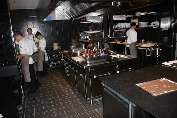 Behind the scenes ... The Becasse kitchen.