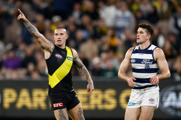 That’s the way we are heading: Dustin Martin and the Tigers hope to mount a strong run after the bye.