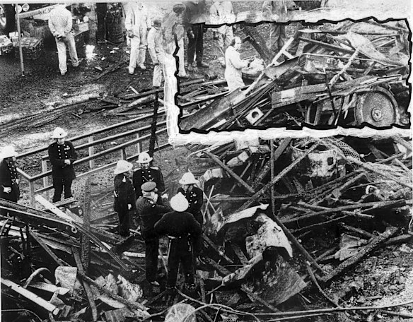 The aftermath of the ghost train fire at Luna Park, 1979.