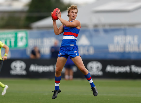 Ready to debut: Ryley Sanders made an impression on Hawthorn in the community cup clash in Launceston.