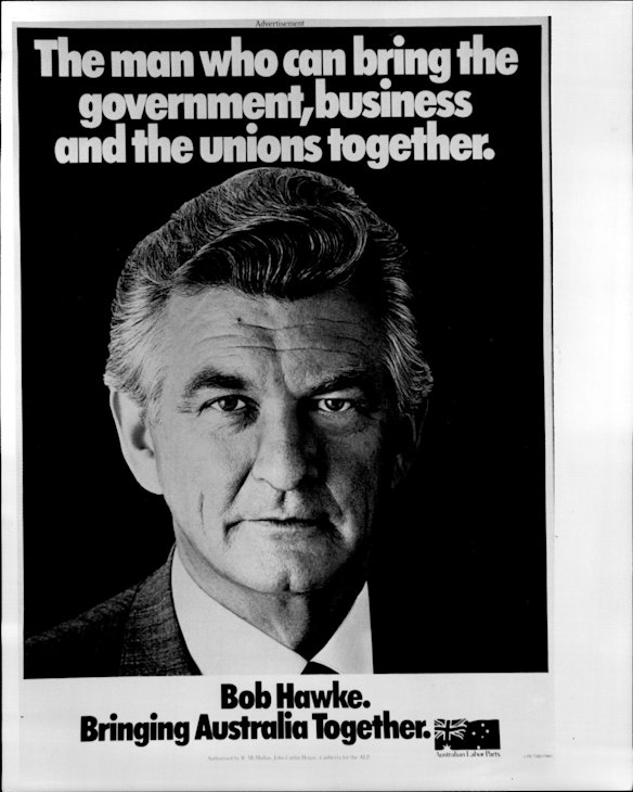 Bob Hawke. Bringing Australia Together poster. Election, May 1987. 