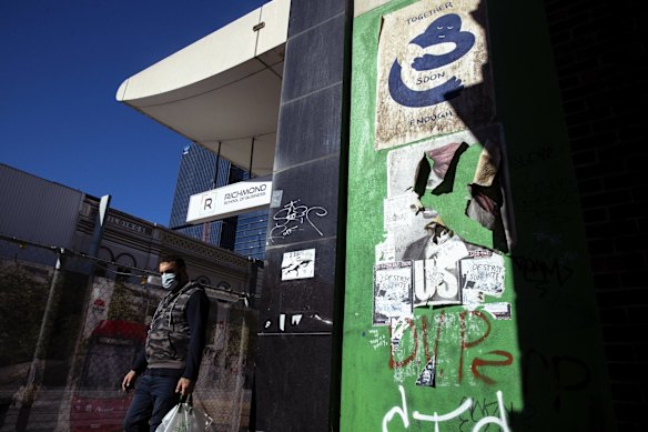 Pedestrians in the Parramatta CBD. Parramatta is one of the local government areas facing harsher restrictions during the COVID-19 Sydney lockdown.