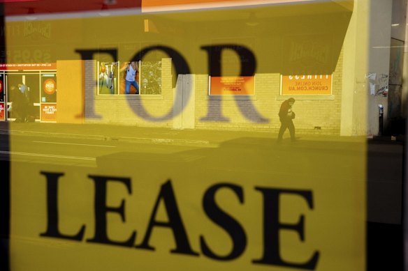 A shop for lease in the Parramatta CBD. Parramatta is one of the local government areas facing harsher restrictions during the COVID-19 Sydney lockdown.
