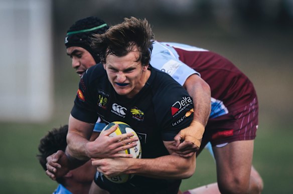 John I Dent Cup rugby union: Wests v Gungahlin. Gungahlin's James Dargaville