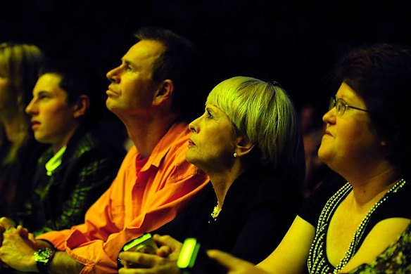 Fans watch Meat Loaf perform at the Brisbane Entertainment Centre. Photo: Leigh Plover